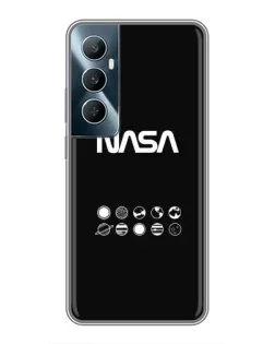 Чехол для Realme C65 с картинкой «NASA — технический принт»