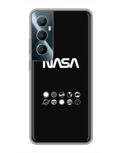 Чехол для Realme C65 с картинкой «NASA — технический принт»