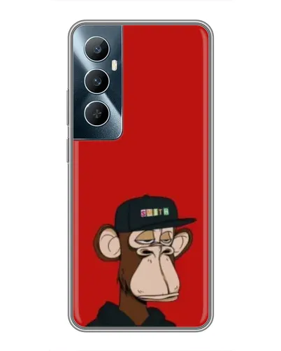 Чехол для Realme C65 с картинкой «Bored Ape — красный фон» Чехол для Realme C65 с картинкой «Bored Ape — красный фон»