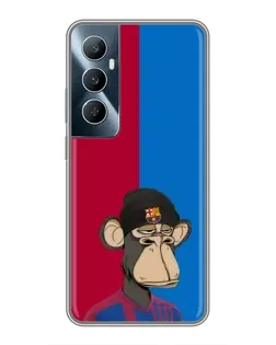 Чехол для Realme C65 с картинкой «Bored Ape — фанат Барсы»