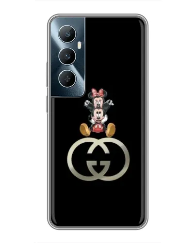 Чехол для Realme C65 с картинкой «Минни Маус на лого»