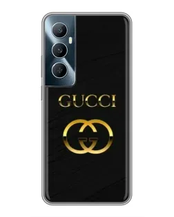 Чехол для Realme C65 с картинкой «Золотой логотип Gucci»