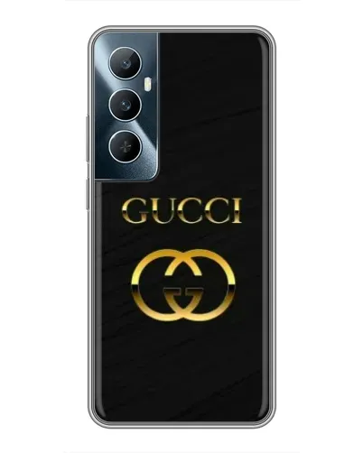 Чехол для Realme C65 с картинкой «Золотой логотип Gucci»