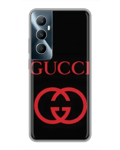 Чехол для Realme C65 с картинкой «Gucci — красный логотип»
