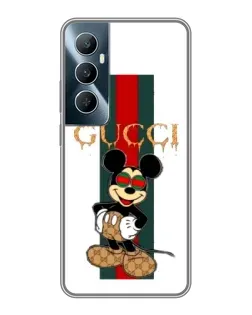 Чехол для Realme C65 с картинкой «Микки Маус Gucci — полосы»