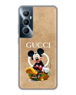 Чехол для Realme C65 с картинкой «Микки Маус Gucci — крафт»