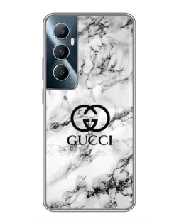 Чехол для Realme C65 с картинкой «Gucci — мраморный шик»