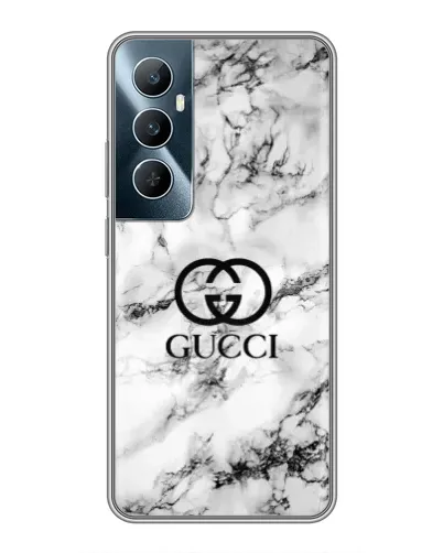 Чехол для Realme C65 с картинкой «Gucci — мраморный шик»