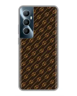 Чехол для Realme C65 с картинкой «Gucci — золотые диагонали»