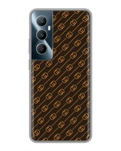 Чехол для Realme C65 с картинкой «Gucci — золотые диагонали»