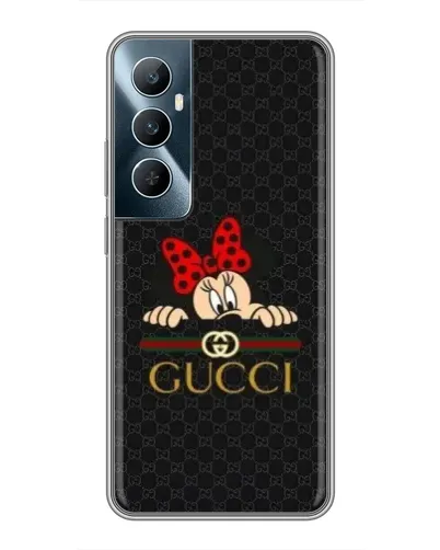 Чехол для Realme C65 с картинкой «Минни Маус Gucci — черный»