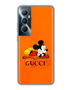 Чехол для Realme C65 с картинкой «Микки Маус Gucci — оранж»