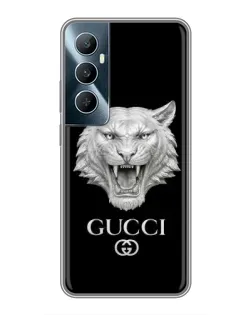 Чехол для Realme C65 с картинкой «Gucci — серебряный лев»