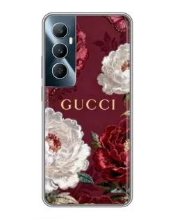 Чехол для Realme C65 с картинкой «Gucci — бордовые розы»
