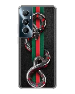 Чехол для Realme C65 с картинкой «Gucci — змея на полосе»