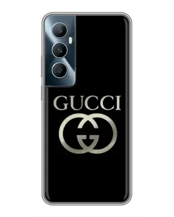 Чехол для Realme C65 с картинкой «Gucci — золото на черном»