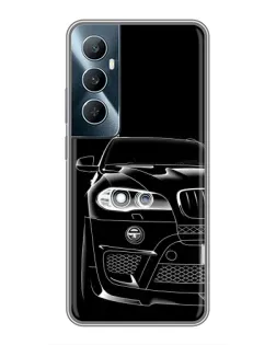 Чехол для Realme C65 с картинкой «Темный силуэт BMW»