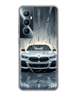 Чехол для Realme C65 с картинкой «BMW в свете фар»