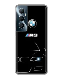 Чехол для Realme C65 с картинкой «Минималистичный принт BMW M3»