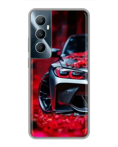 Чехол для Realme C65 с картинкой «Спортивная BMW и цветы» Чехол для Realme C65 с картинкой «Спортивная BMW и цветы»