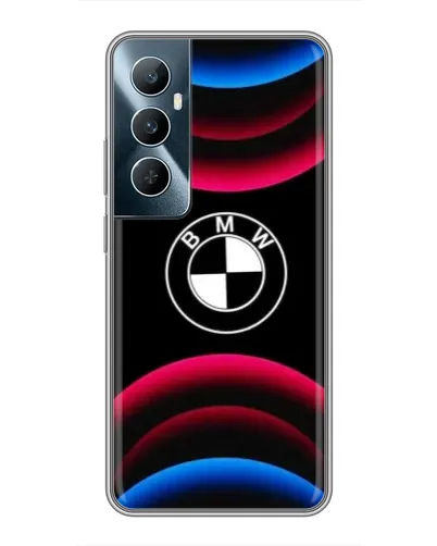 Чехол для Realme C65 с картинкой «Логотип BMW и неоновые дуги» Чехол для Realme C65 с картинкой «Логотип BMW и неоновые дуги»