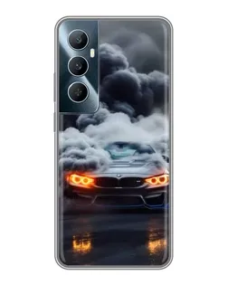 Чехол для Realme C65 с картинкой «BMW в дыму»
