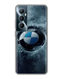Чехол для Realme C65 с картинкой «Логотип BMW — лед»