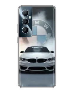 Чехол для Realme C65 с картинкой «BMW в белом дыму»