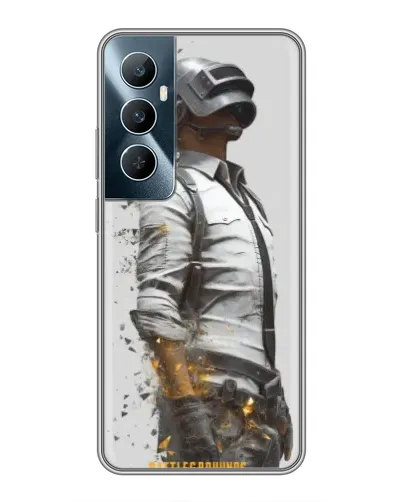 Чохол для Realme C65 з картинкою «PUBG — боєць у пилу»