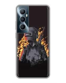 Чохол для Realme C65 з картинкою «PUBG — вогняний силует»