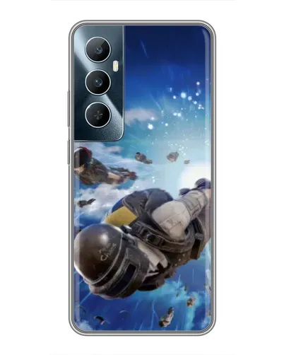 Чохол для Realme C65 з картинкою «Десант PUBG — стрибок»