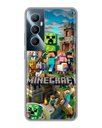 Чохол для Realme C65 з картинкою «Замок Minecraft»