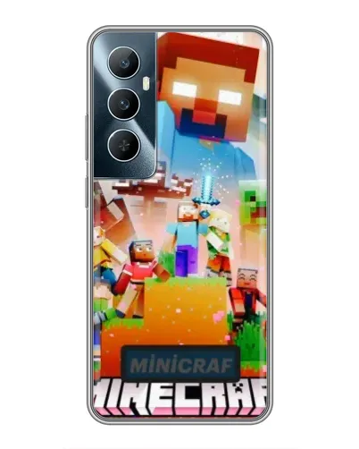 Чохол для Realme C65 з картинкою «Minecraft герої гри»