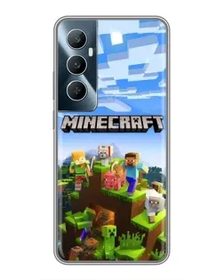 Чохол для Realme C65 з картинкою «Minecraft класичний світ»