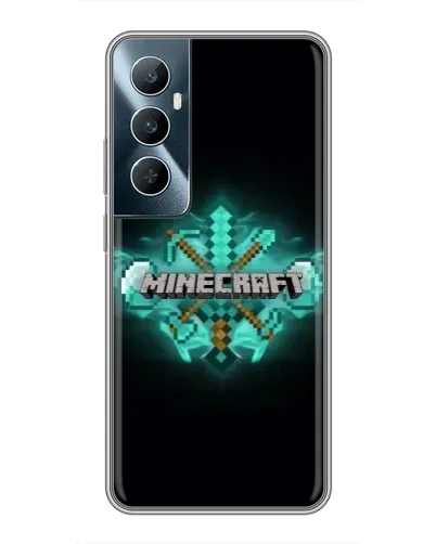Чохол для Realme C65 з картинкою «Minecraft Diamond лого»