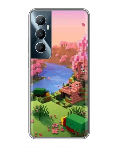 Чохол для Realme C65 з картинкою «Рожеве дерево Minecraft»