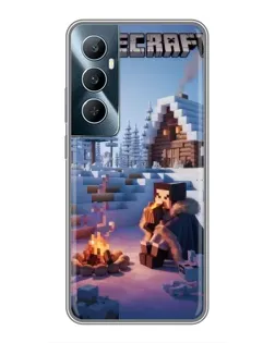 Чохол для Realme C65 з картинкою «Зимовий Minecraft»