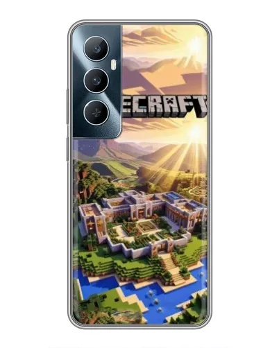 Чохол для Realme C65 з картинкою «Minecraft панорама»