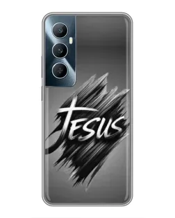 Чехол для Realme C65 с картинкой «Надпись Jesus Graffiti»