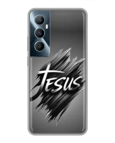 Чехол для Realme C65 с картинкой «Надпись Jesus Graffiti»