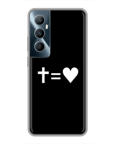 Чехол для Realme C65 с картинкой «Крест и Сердце»