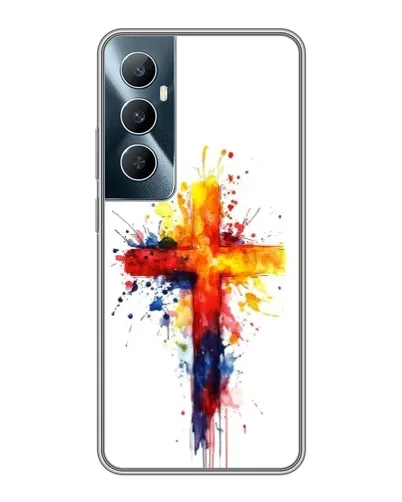 Чехол для Realme C65 с картинкой «Акварельный крест»