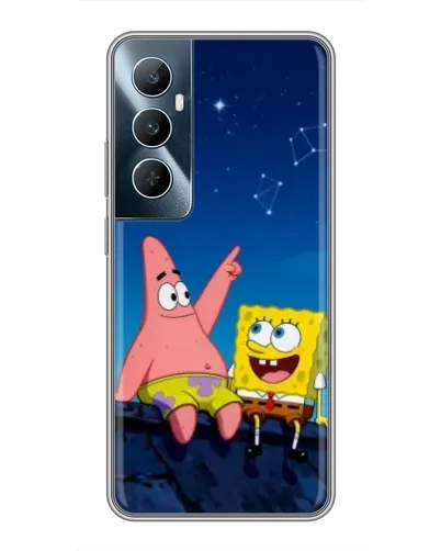 Чехол для Realme C65 с картинкой «Губка Боб и Патрик ночью» Чехол для Realme C65 с картинкой «Губка Боб и Патрик ночью»