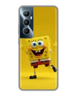 Чехол для Realme C65 с картинкой «Позитивный Губка Боб»