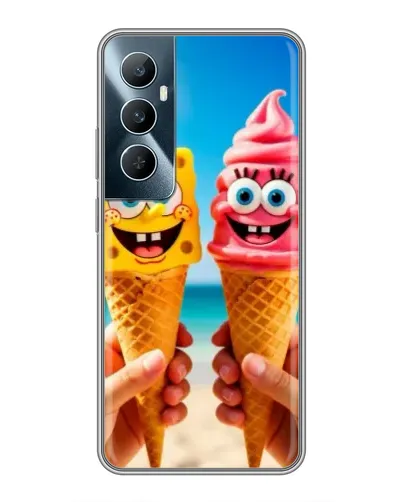 Чехол для Realme C65 с картинкой «Спанч Боб мороженое» Чехол для Realme C65 с картинкой «Спанч Боб мороженое»