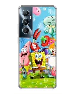 Чехол для Realme C65 с картинкой «Губка Боб и друзья»