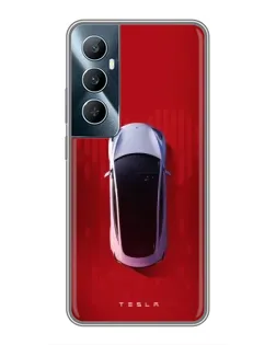 Чехол для Realme C65 с картинкой «Tesla Top View»
