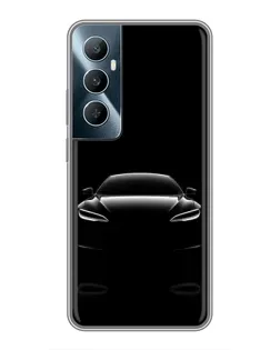 Чехол для Realme C65 с картинкой «Силуэт Tesla Night»