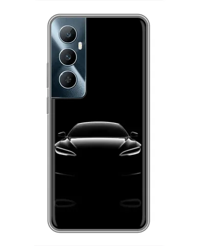 Чехол для Realme C65 с картинкой «Силуэт Tesla Night» Чехол для Realme C65 с картинкой «Силуэт Tesla Night»