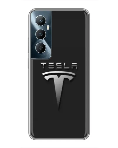 Чехол для Realme C65 с картинкой «Стальной логотип Tesla» Чехол для Realme C65 с картинкой «Стальной логотип Tesla»